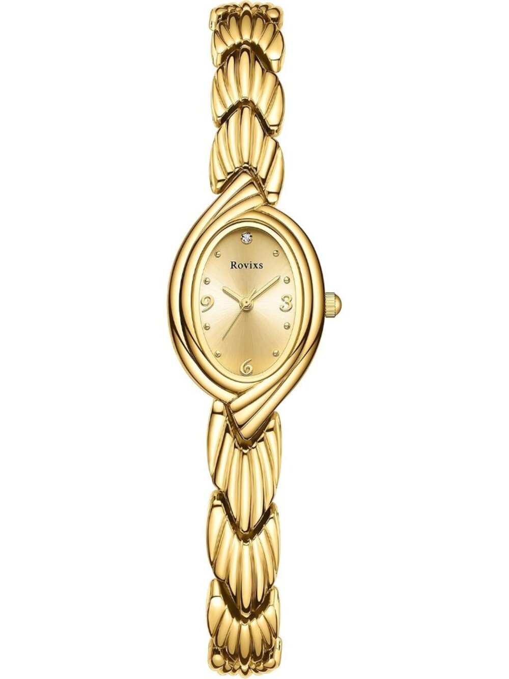 Women's Gold Small Vintage Quartz Japanese Movement Elegant Dress Watch